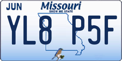 MO license plate YL8P5F