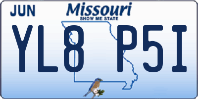 MO license plate YL8P5I