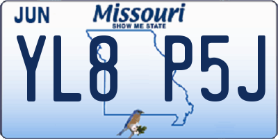 MO license plate YL8P5J