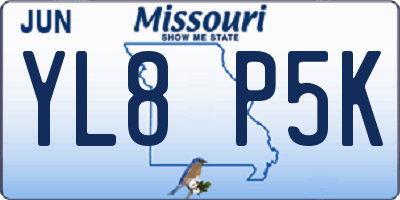 MO license plate YL8P5K