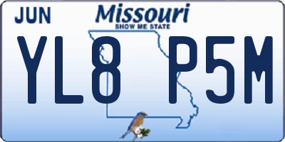 MO license plate YL8P5M