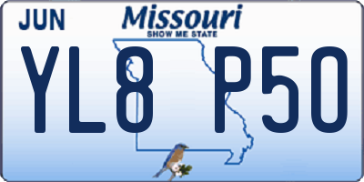 MO license plate YL8P5O