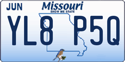 MO license plate YL8P5Q