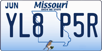 MO license plate YL8P5R