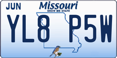 MO license plate YL8P5W