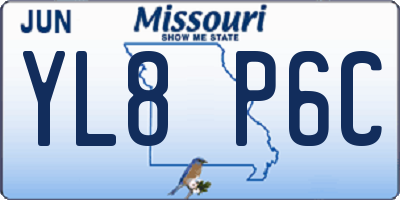 MO license plate YL8P6C