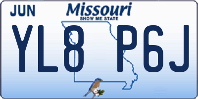MO license plate YL8P6J