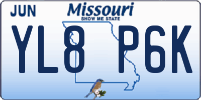 MO license plate YL8P6K
