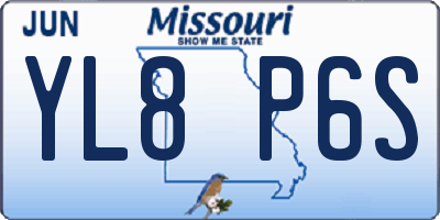 MO license plate YL8P6S