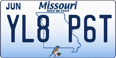 MO license plate YL8P6T