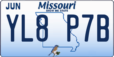 MO license plate YL8P7B