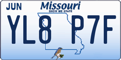 MO license plate YL8P7F