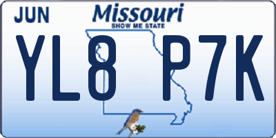 MO license plate YL8P7K