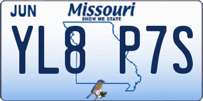 MO license plate YL8P7S
