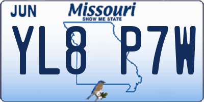MO license plate YL8P7W