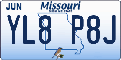 MO license plate YL8P8J