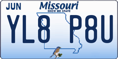 MO license plate YL8P8U