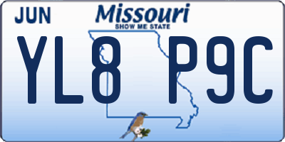MO license plate YL8P9C