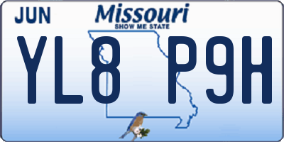 MO license plate YL8P9H