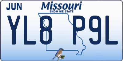MO license plate YL8P9L