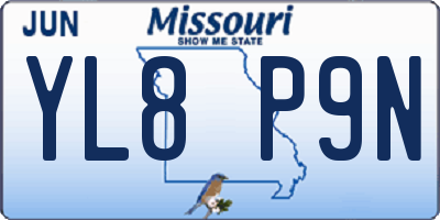 MO license plate YL8P9N