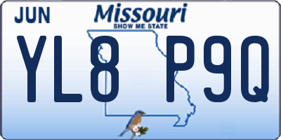 MO license plate YL8P9Q
