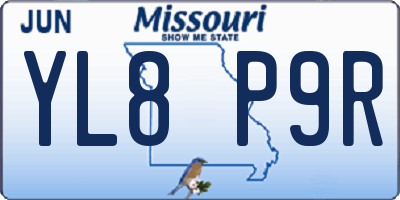 MO license plate YL8P9R
