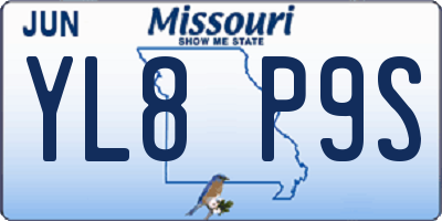 MO license plate YL8P9S