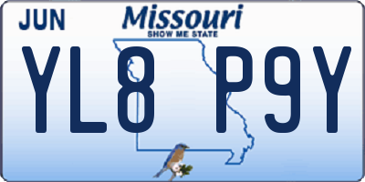 MO license plate YL8P9Y