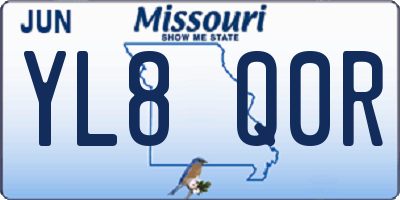 MO license plate YL8Q0R