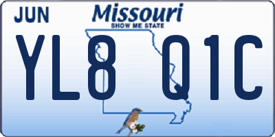 MO license plate YL8Q1C