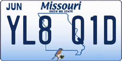 MO license plate YL8Q1D