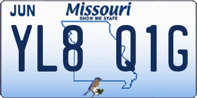 MO license plate YL8Q1G