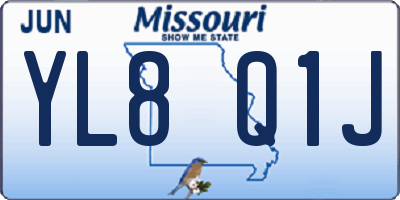 MO license plate YL8Q1J