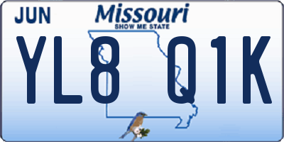 MO license plate YL8Q1K