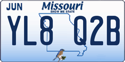 MO license plate YL8Q2B