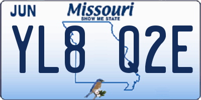 MO license plate YL8Q2E