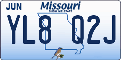MO license plate YL8Q2J