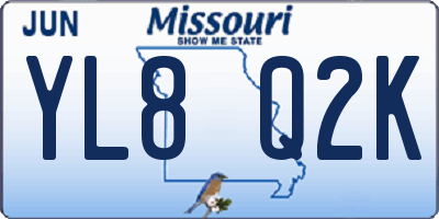 MO license plate YL8Q2K