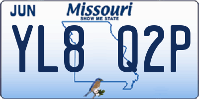 MO license plate YL8Q2P