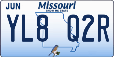 MO license plate YL8Q2R