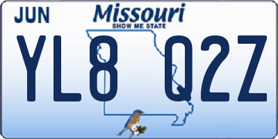 MO license plate YL8Q2Z