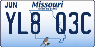 MO license plate YL8Q3C