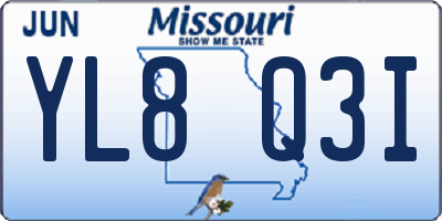 MO license plate YL8Q3I