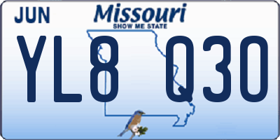 MO license plate YL8Q3O