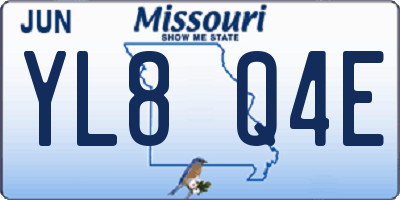 MO license plate YL8Q4E