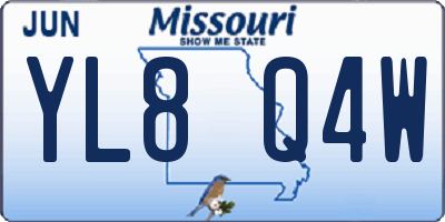 MO license plate YL8Q4W