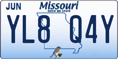 MO license plate YL8Q4Y