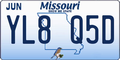 MO license plate YL8Q5D