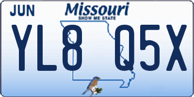 MO license plate YL8Q5X